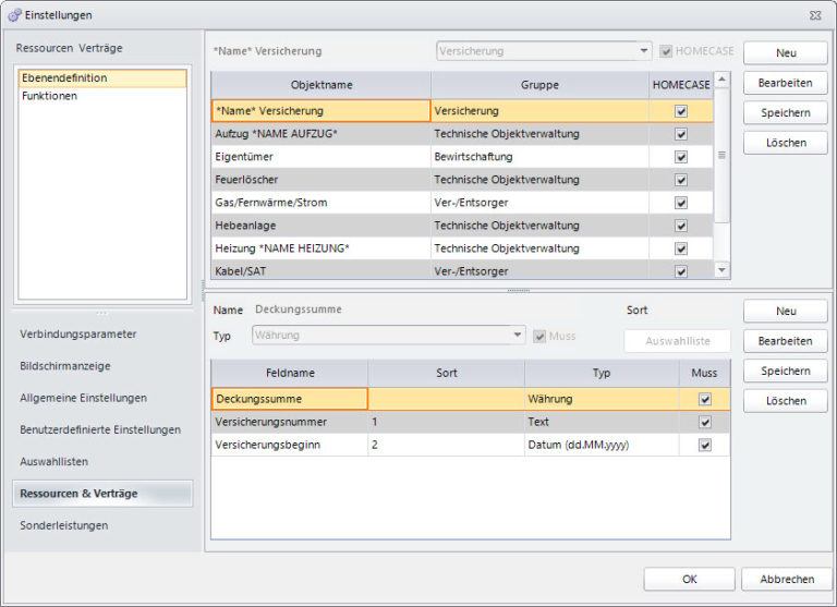 CRM Einstellungen R&V