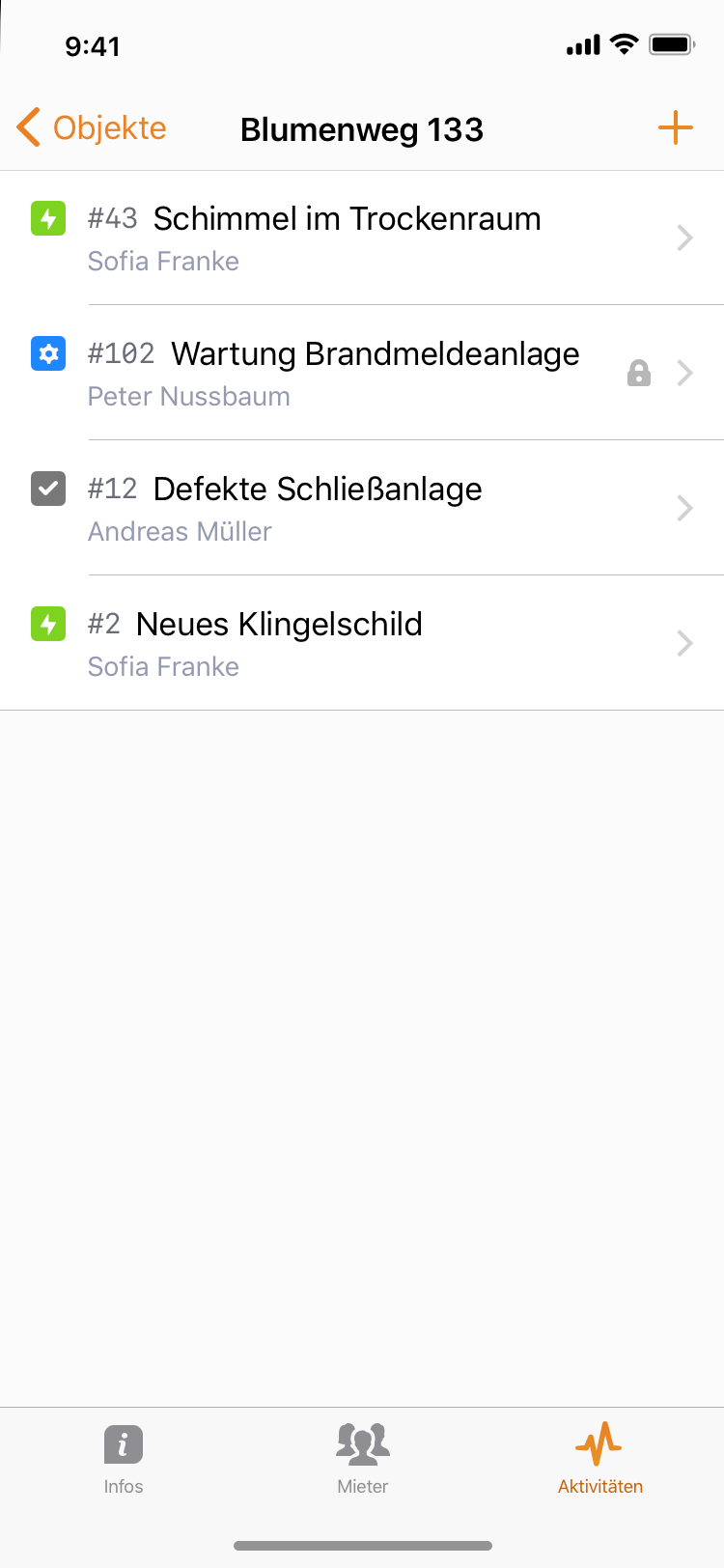 Telefon Aktivität Liste
