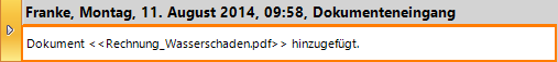 Kontakteintrag für Dokumente