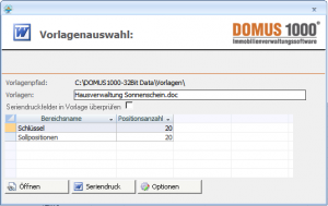 Vorlagenauswahl